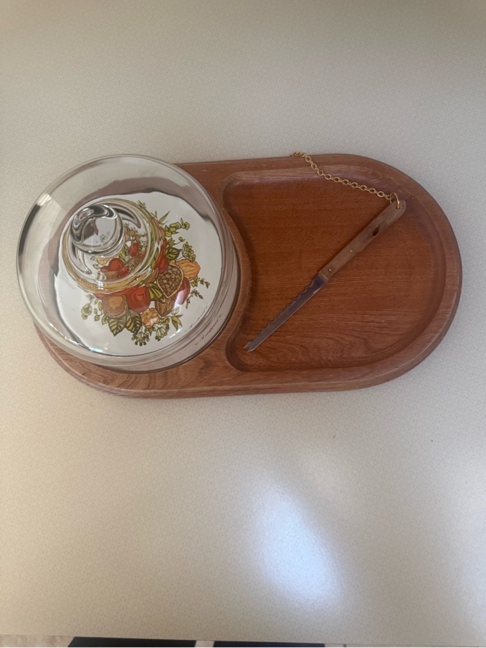 Goodwood Vintage 1970's Cheese & Charcuterie Board "Spice of Life" Oak&Glass